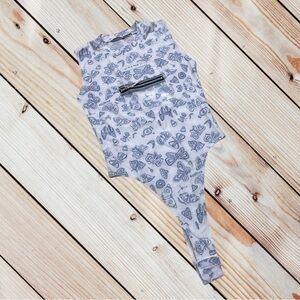 My Mum Made It XS-S blue/white butterfly/firefly bodysuit